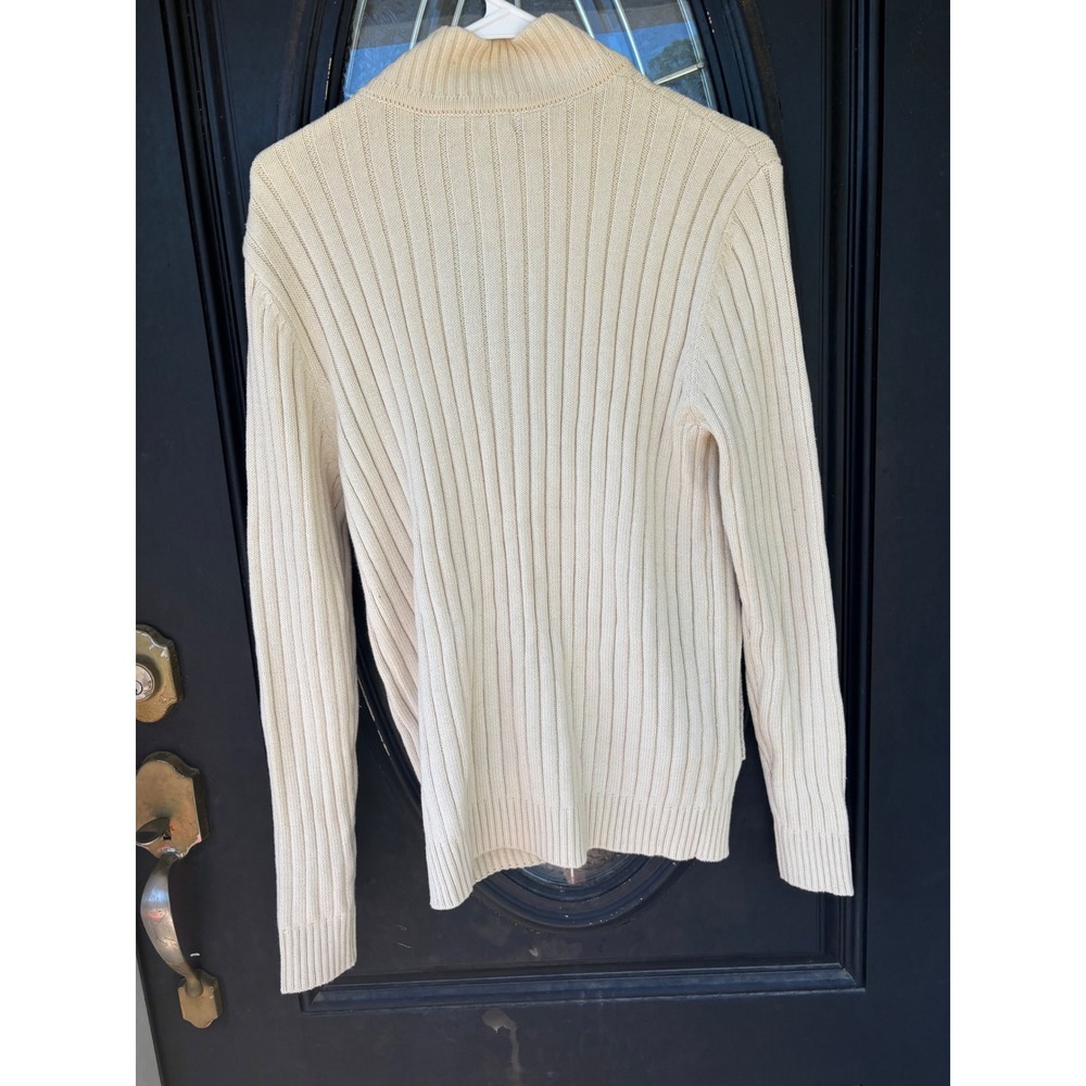 Pioneer Camp Mens Beige Ribbed Full Zip Mock Neck Sweater AMS566307Y Size S NEW - Picture 7 of 7